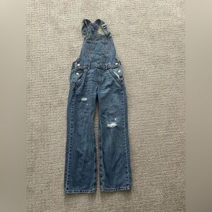 Gap kids distressed overalls, large